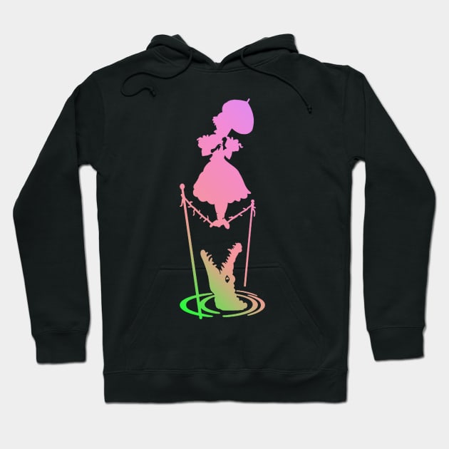 Ombre Haunted Mansion Tightrope Girl Hoodie by ijsw